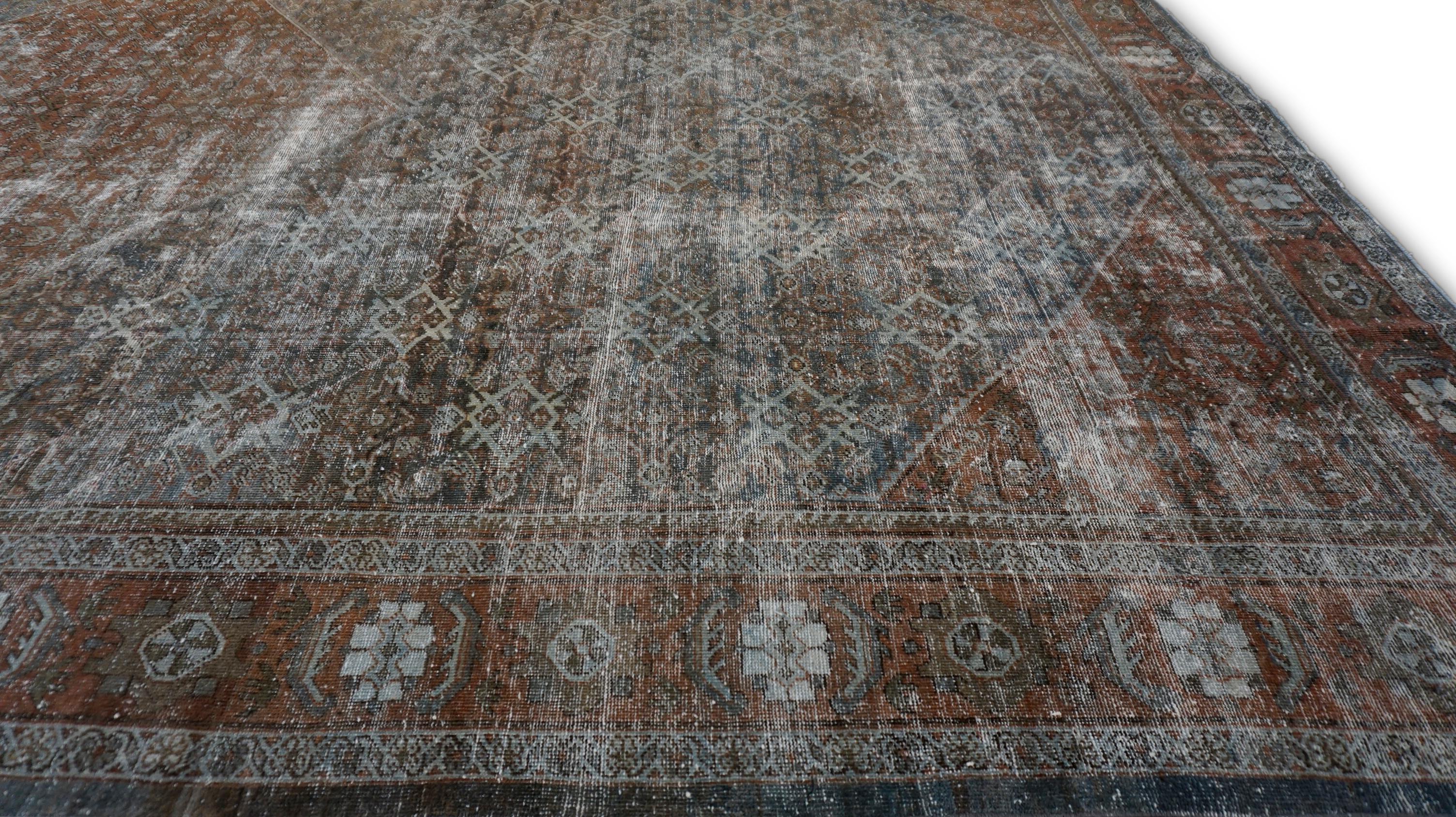 Tappeto Mahal Distressed in lana dai toni terrosi 10'x16'10'' in vendita 2