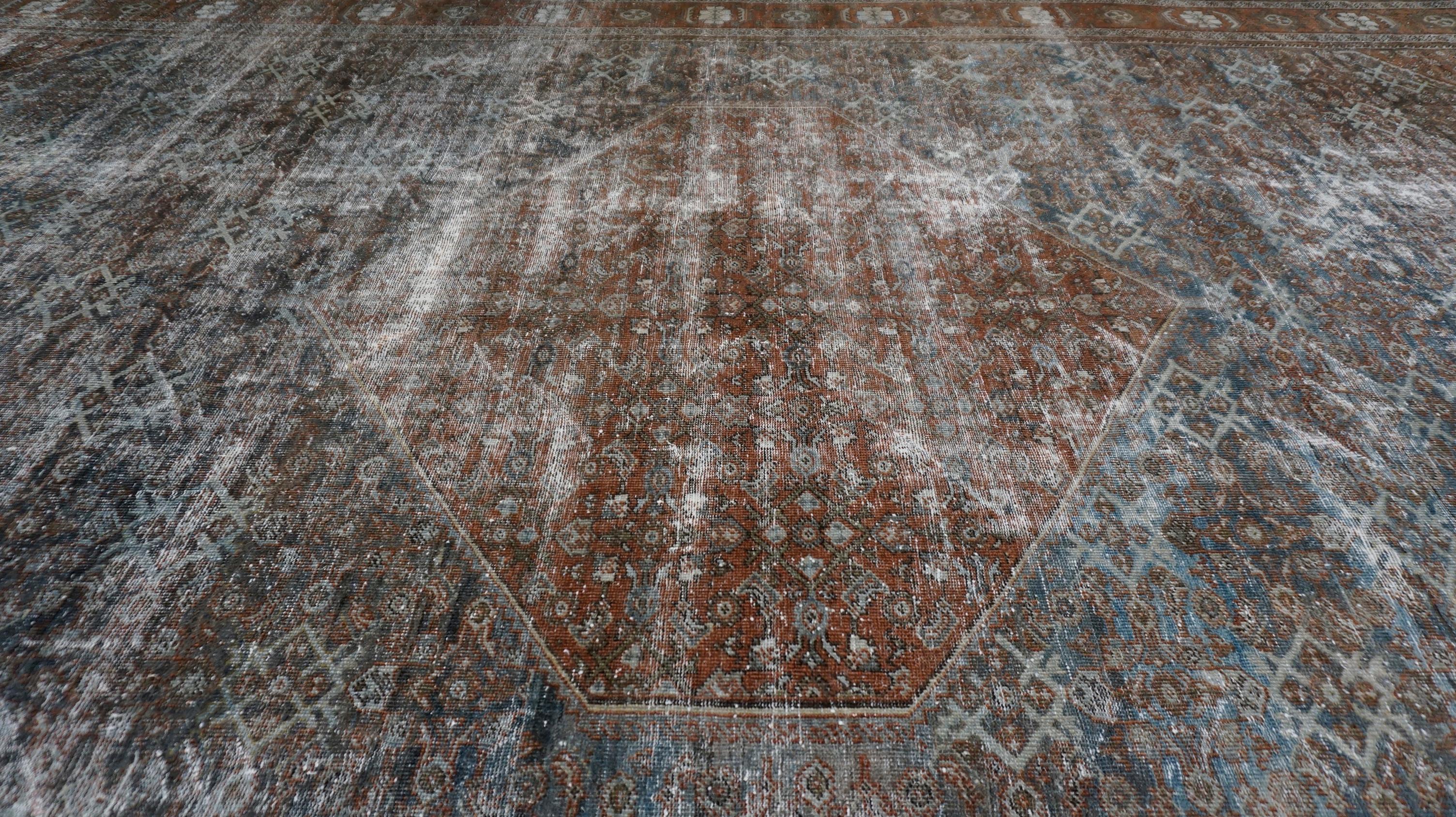 Tappeto Mahal Distressed in lana dai toni terrosi 10'x16'10'' in vendita 1