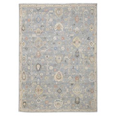Tapis Mahal en laine multicolore vieilli 8'8''x12'