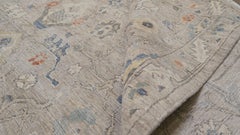 Distressed Mahal Neutral Floral Wool Rug 11'10''x14'9''