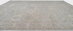 Tappeto Mahal a motivi irregolari in lana grigia 12'1''x14'6''