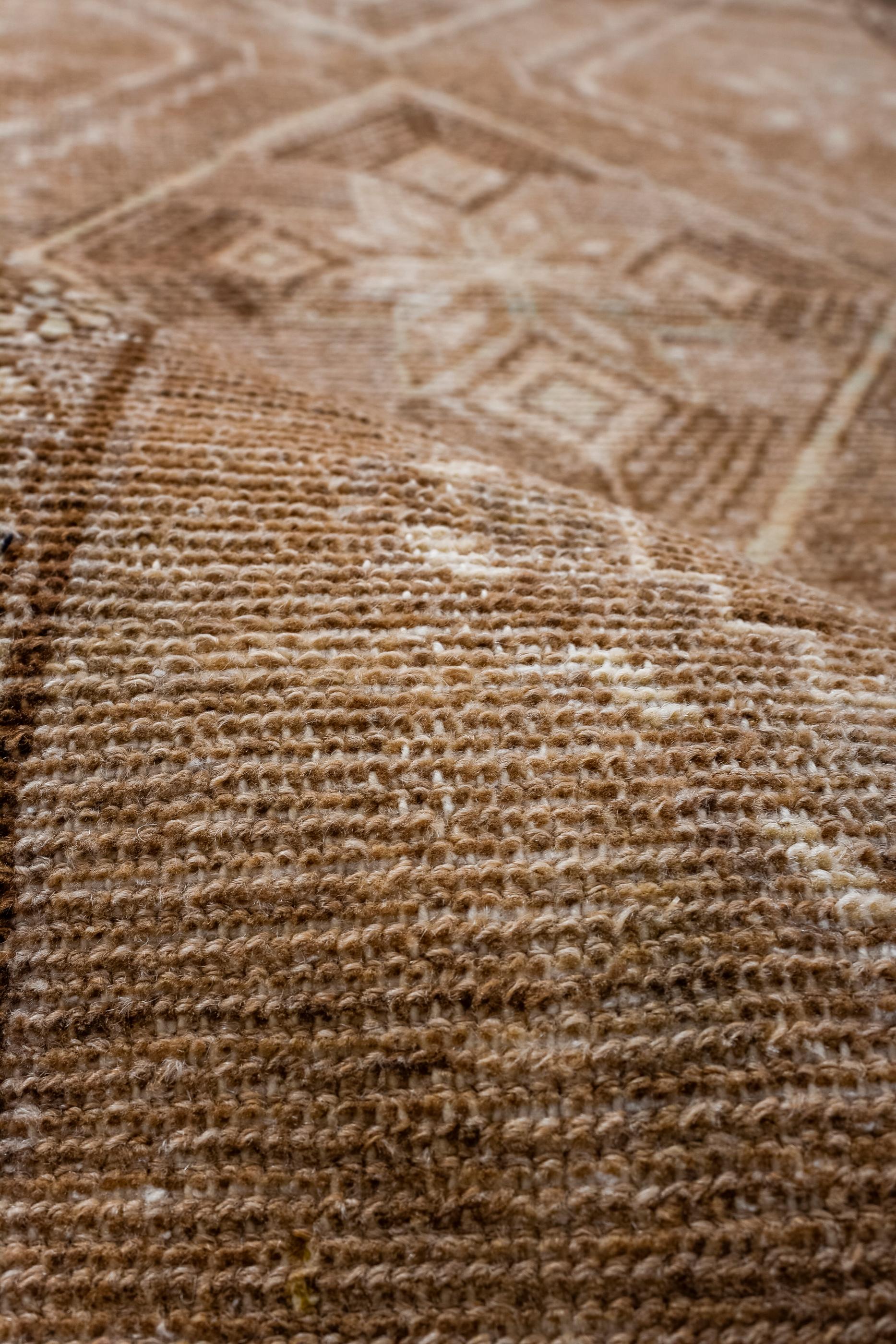 Wool Distressed Malayer Runner with a Rust Field  