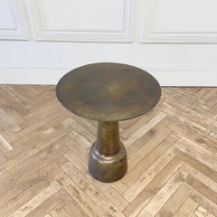 Distressed Metal Side Table with Antique Finish
