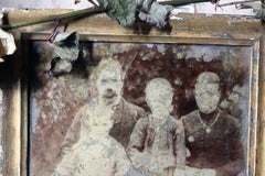 Distressed Mid-19th Century French Framed Daguerreotype of a Family