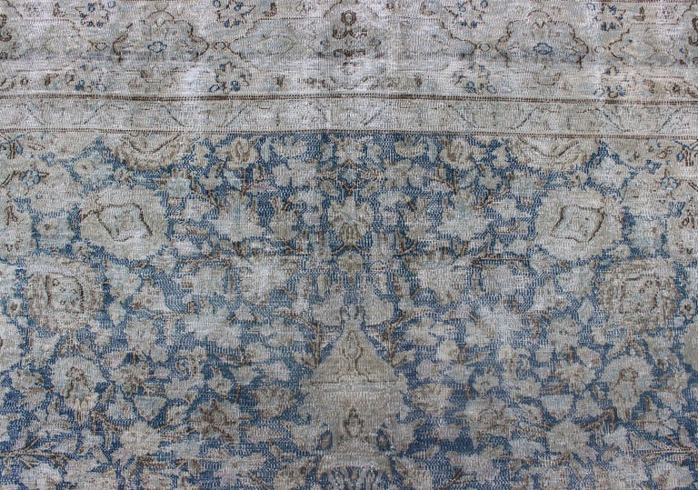 Distressed Modern Design Rug with Faded Colors from 1950s Persia For ...