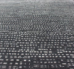 Distressed Modern Indian Wool Area Rug in Charcoal And White 9'0 x 11'11