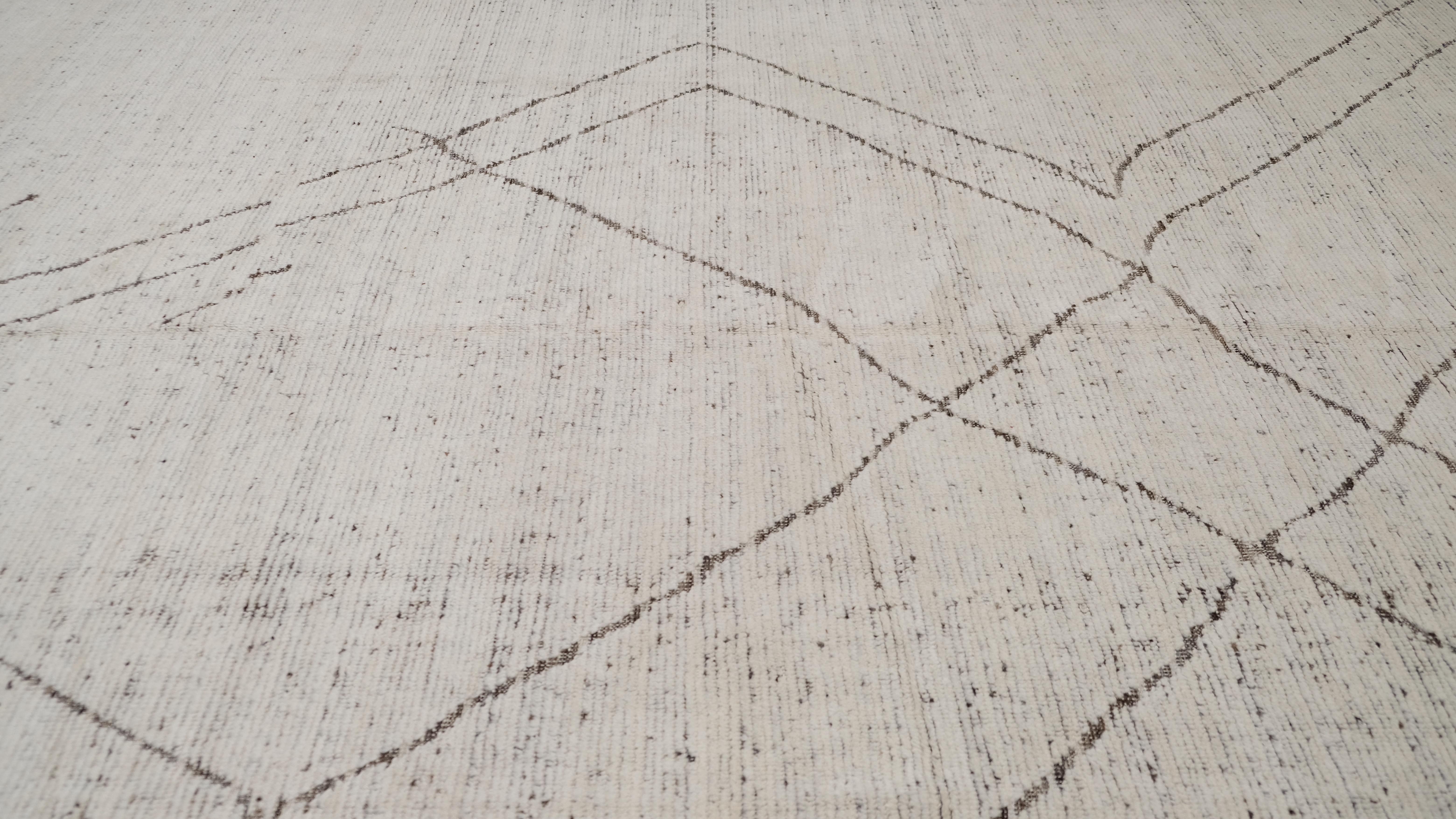 Pakistanais Tapis moderne marocain vieilli 10'4''x14' en vente