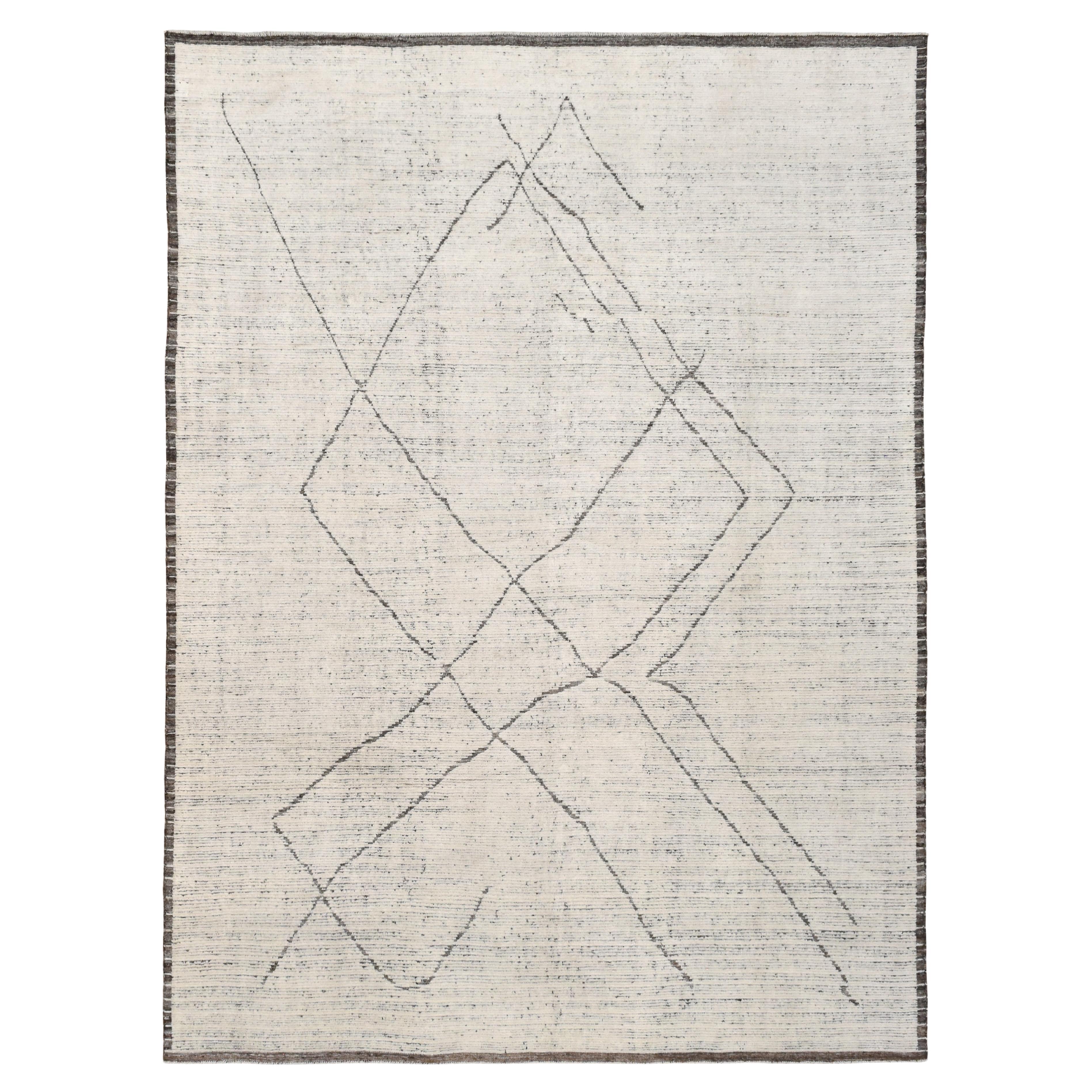 Distressed Modern Moroccan Styled Wool Rug 10'4''x14'