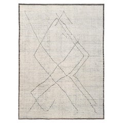 Distressed Modern Moroccan Styled Wool Rug 10'4''x14'
