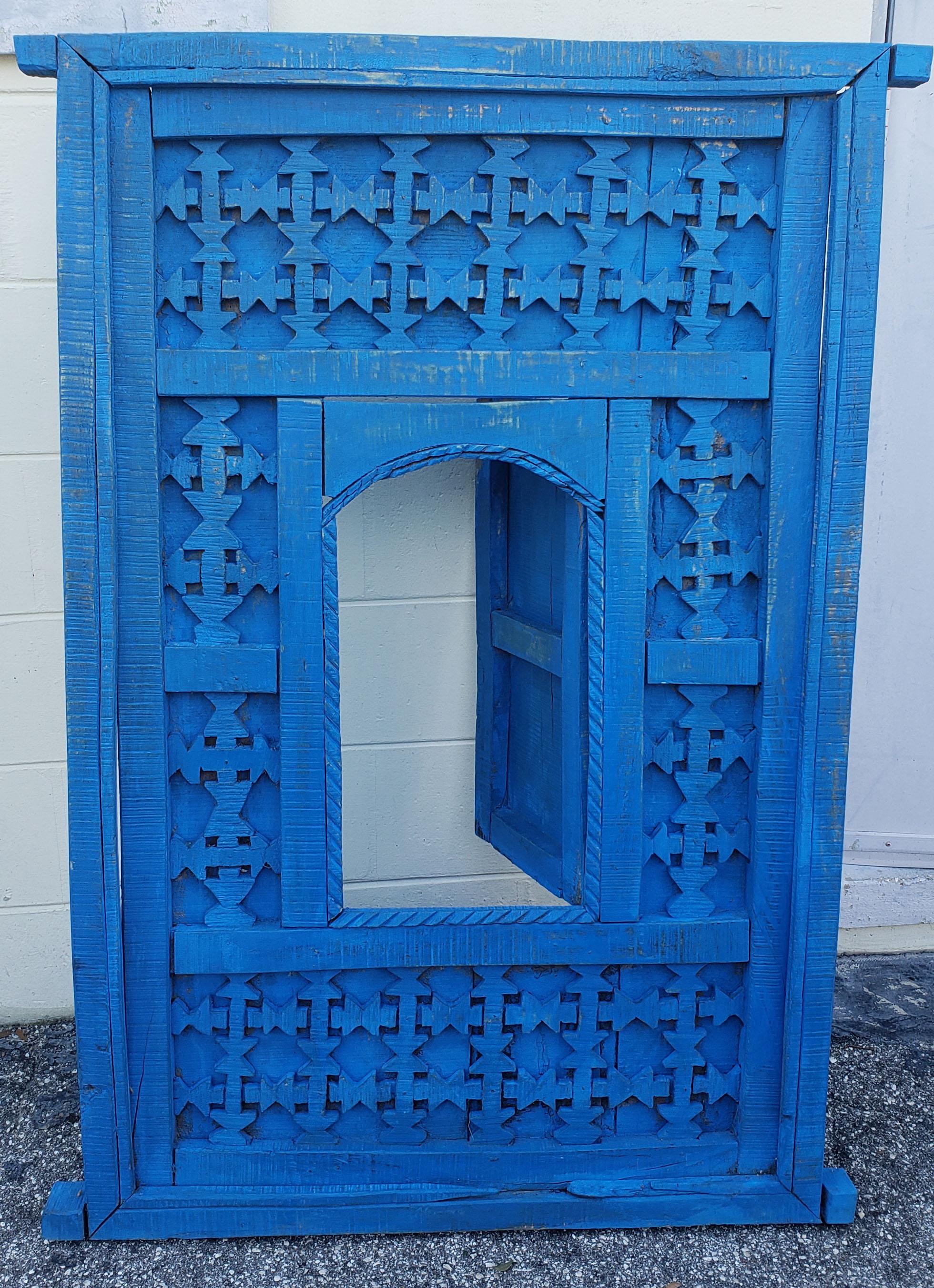 Cedar Distressed Moroccan Blue Door / Gate / Shutter For Sale