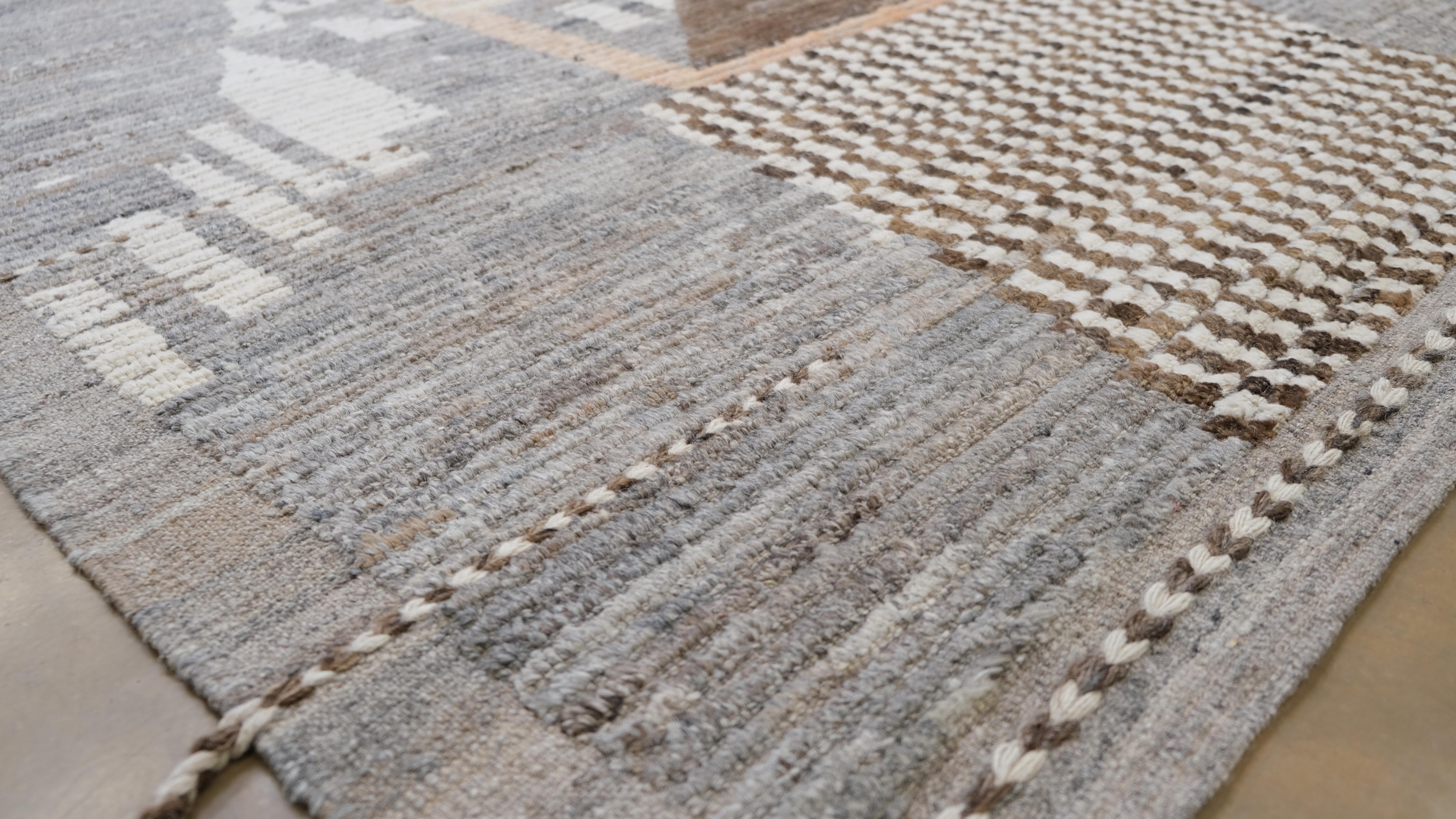 Bohemian Distressed Moroccan Multi Colored Wool Rug 14'x17' For Sale