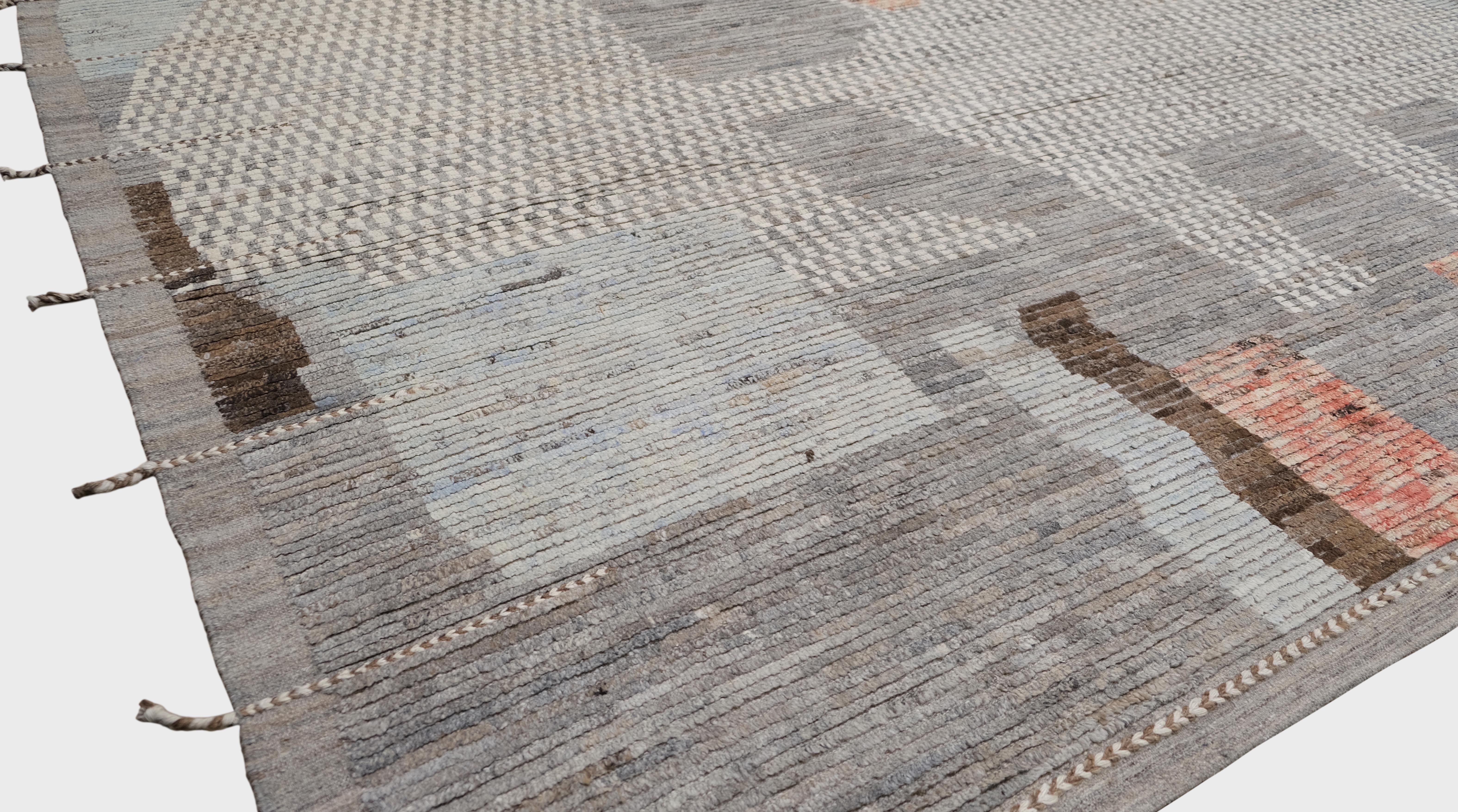 Afghan Distressed Moroccan Multi Colored Wool Rug 14'x17' For Sale