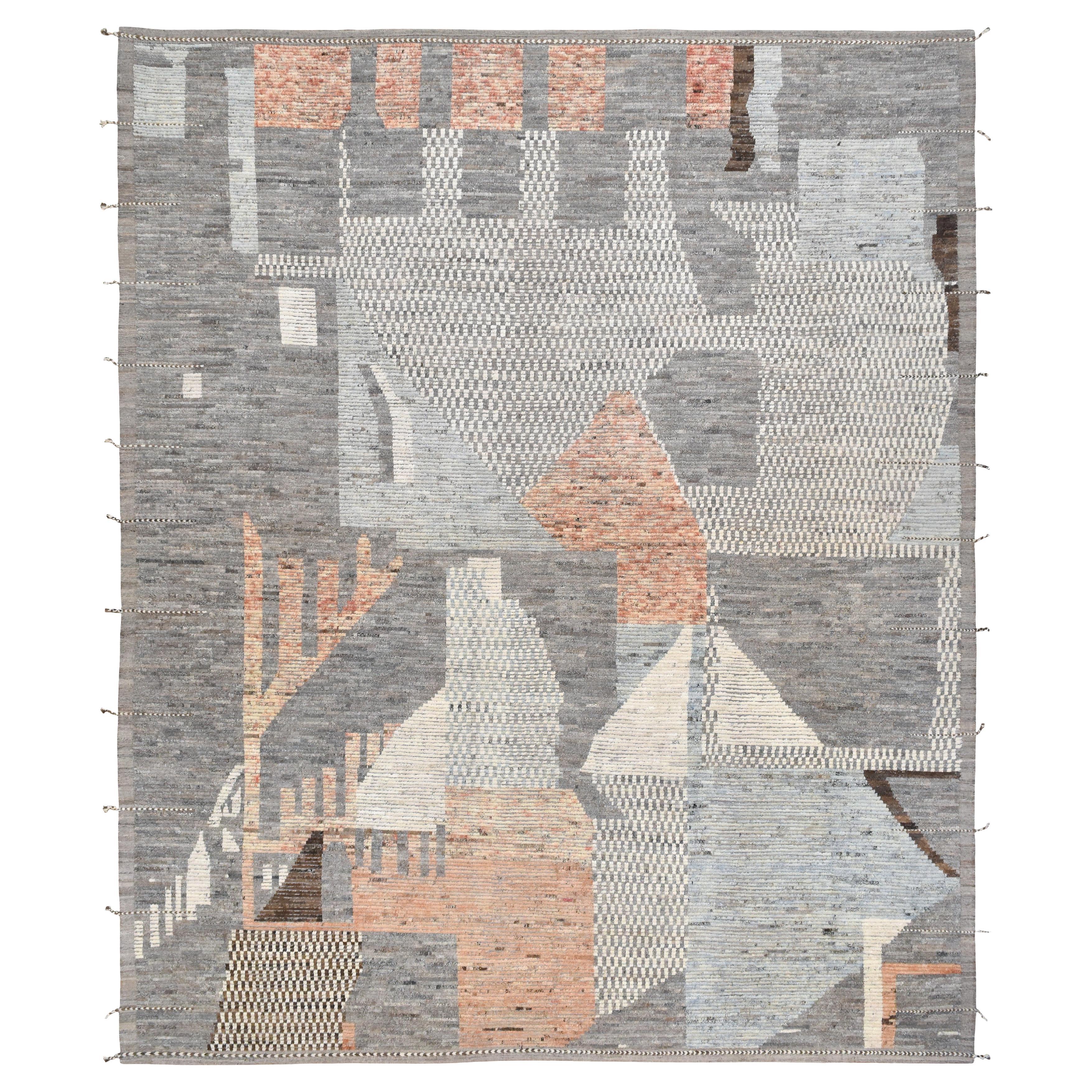 Distressed Moroccan Multi Colored Wool Rug 14'x17'