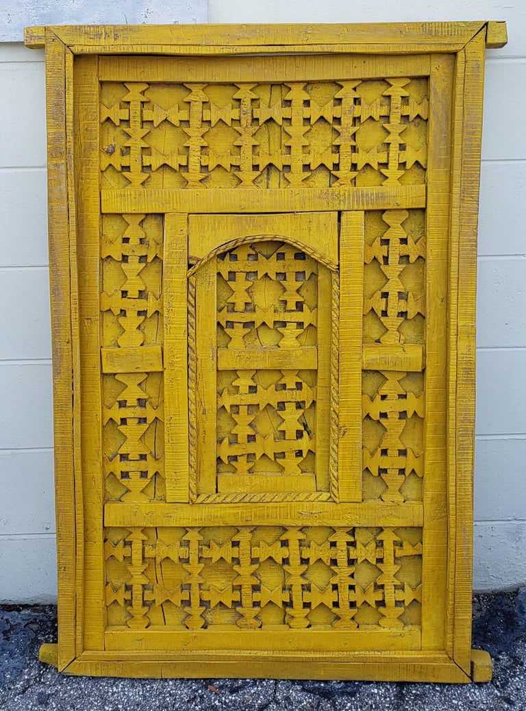 Distressed Moroccan Yellow Door Gate Shutter For Sale At 1stdibs