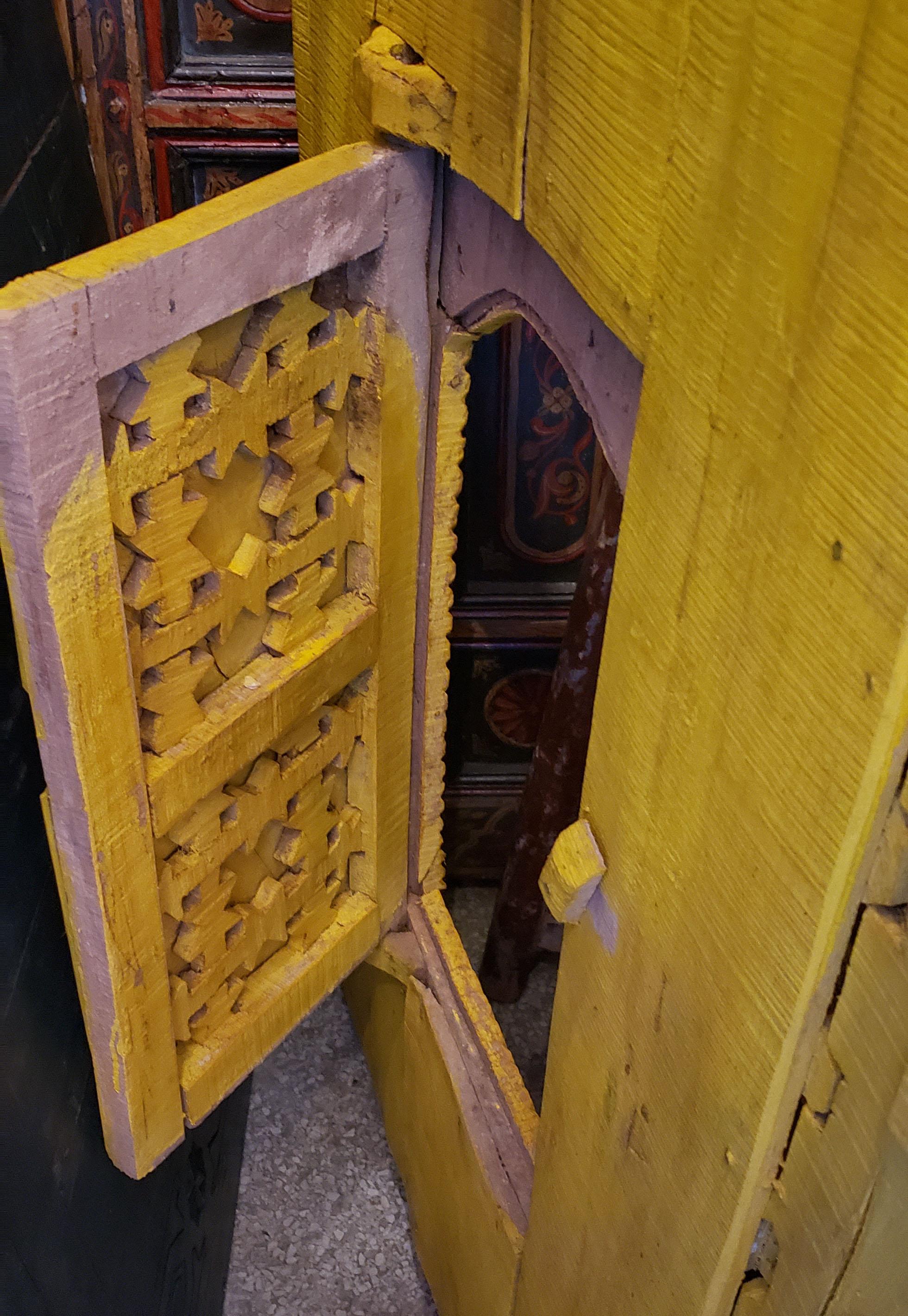 Distressed Moroccan Yellow Door / Gate / Shutter For Sale 1