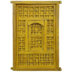 Vintage Distressed Moroccan Yellow Door / Gate / Shutter