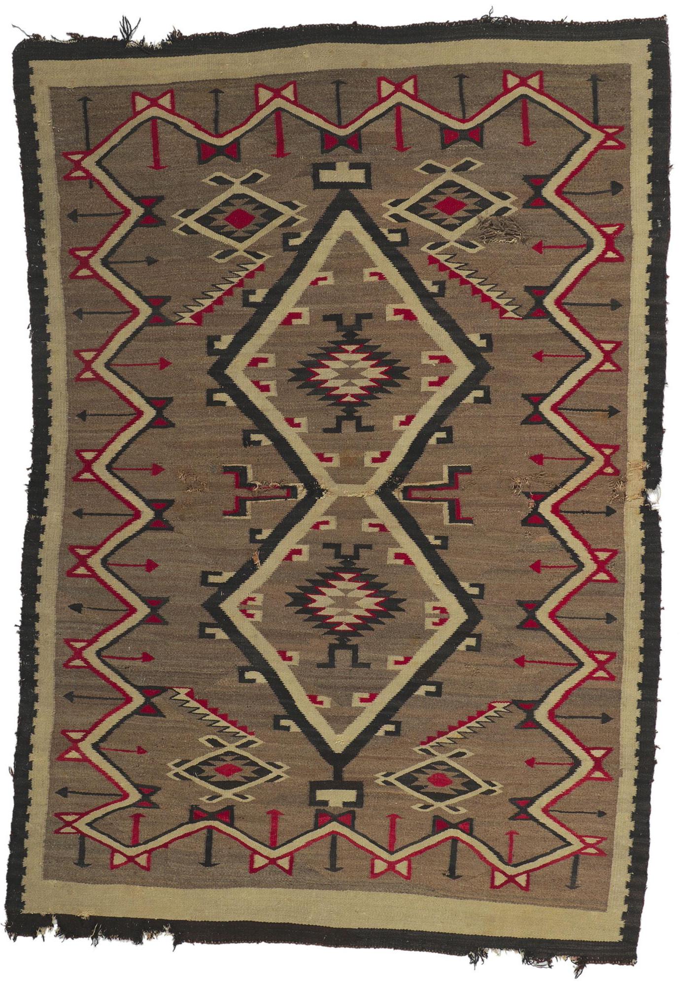 Alfombra de Cristal Estilo Navajo de 1920 con Estilo Moderno del Suroeste en venta 1
