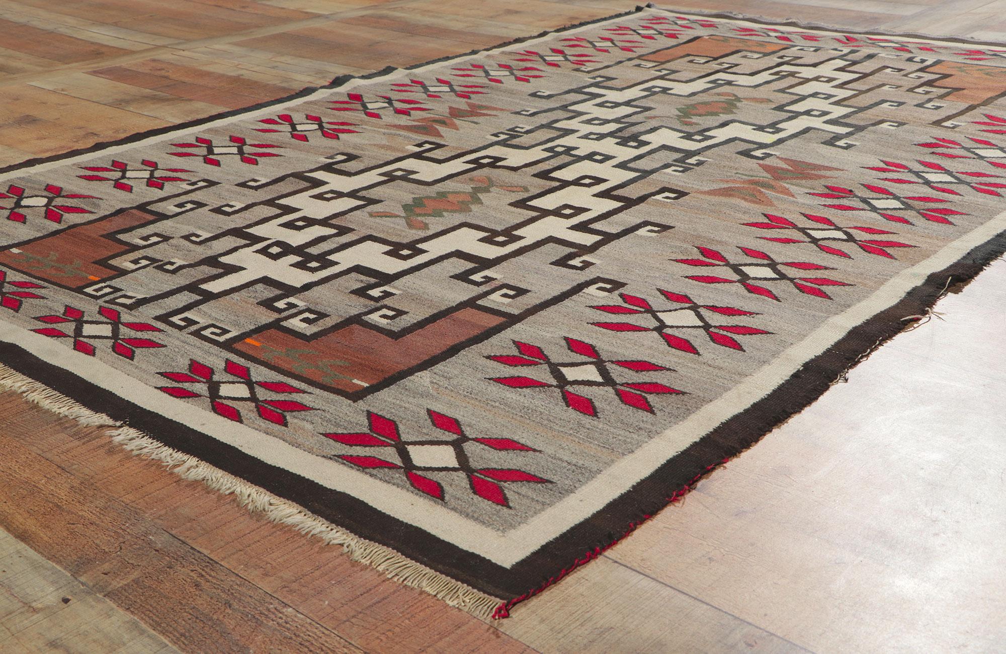 Wool Antique Crystal Navajo-Style Rug with Native American Style, 04'07 x 07'00