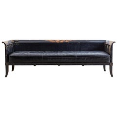 Distressed Neoclassical Gustavian Style Sofa Bench