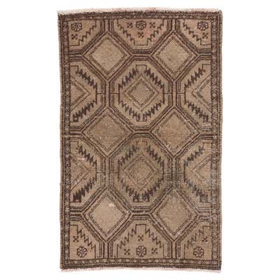 Distressed Neutral Antique Persian Rug, Nomadic Charm Meets Rustic ...
