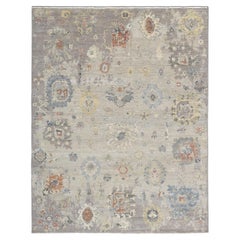 Distressed Oushak Earthy Toned  Tapis de laine 7'8''x10'