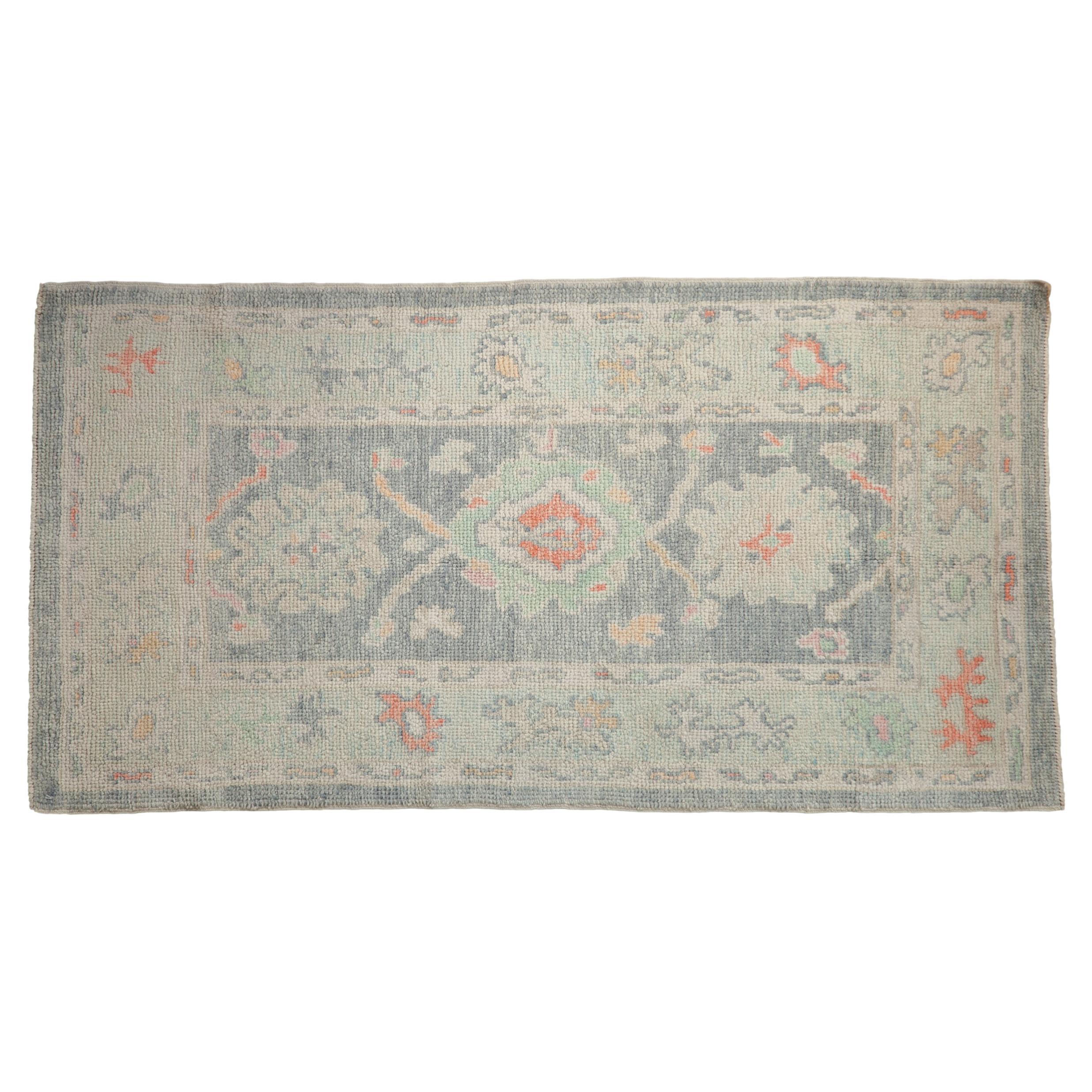 Distressed Oushak Rug For Sale
