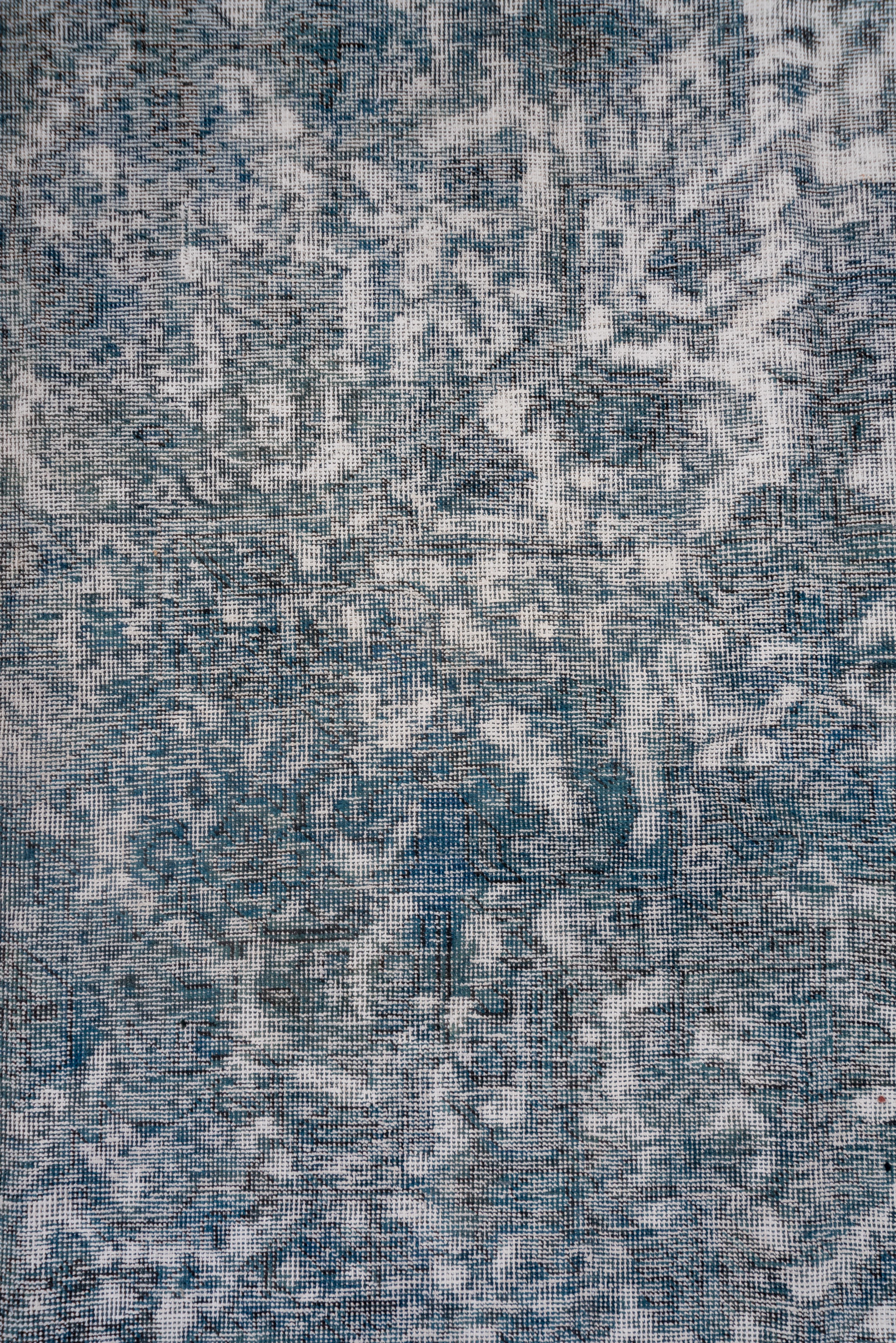 Distressed Overdyed Area Rug, Blue *& Green Palette In Excellent Condition In New York, NY
