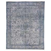 One-of-a-Kind Hand Knotted Overdyed Vibrance Light Blue Area Rug For ...