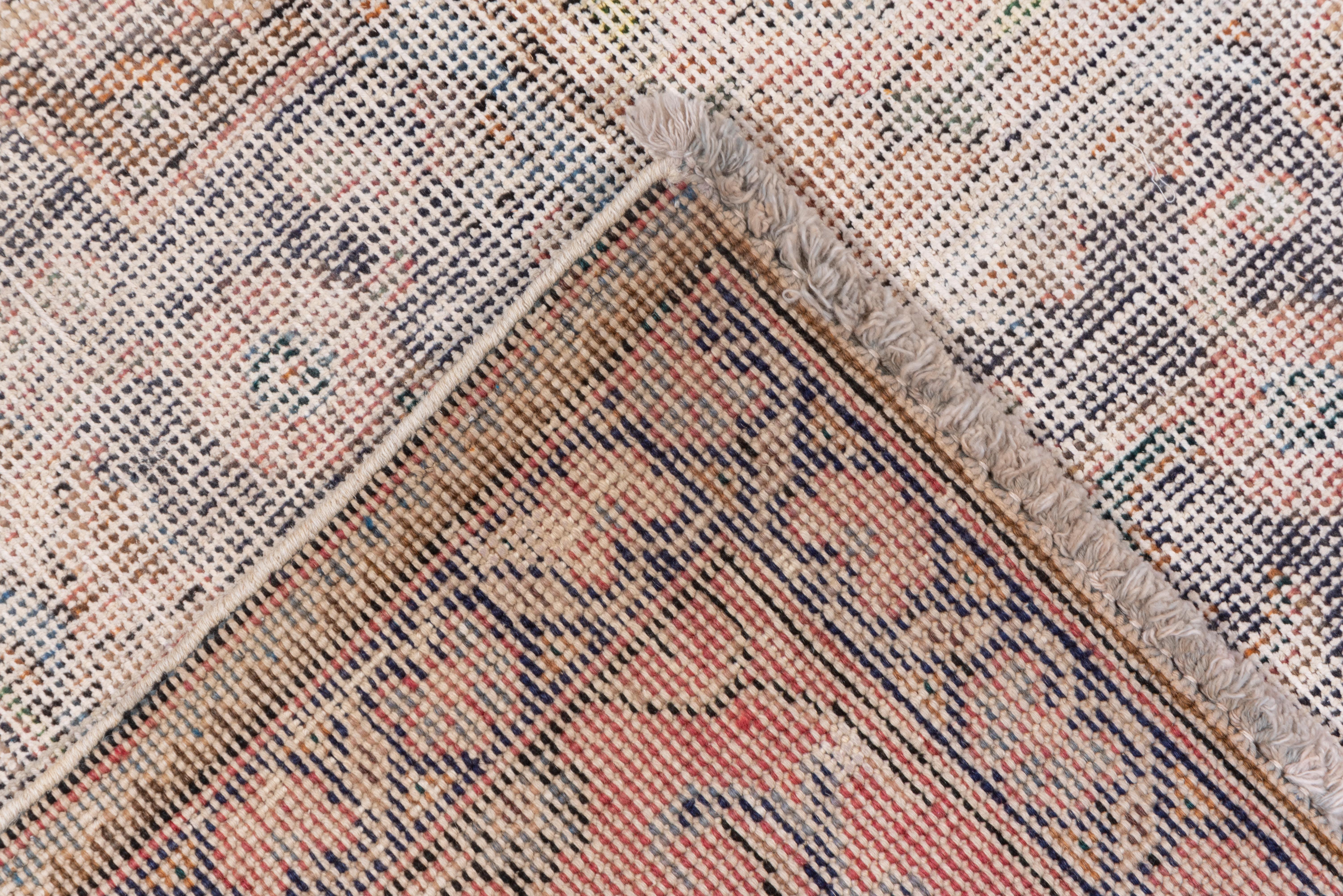 Distressed Overdyed Carpet, Light Palette In Good Condition In New York, NY
