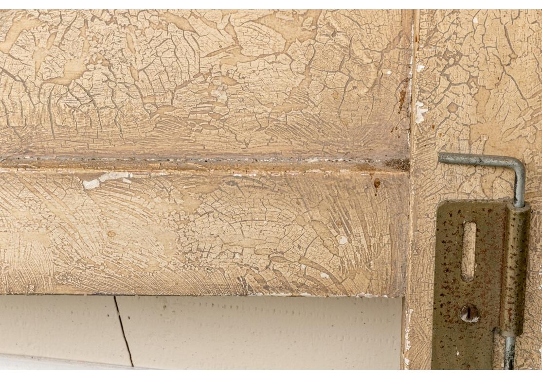Distressed Paint Decorated Carved King Size Headboard For Sale 13
