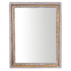 Distressed Painted Antique Rectangular Mirror circa 1920
