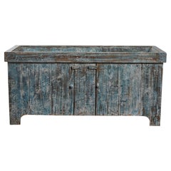 Distressed Painted Oak Plank-Front Sideboard, 20th Century 
