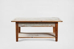 Distressed-Painted White Oak Coffee Table