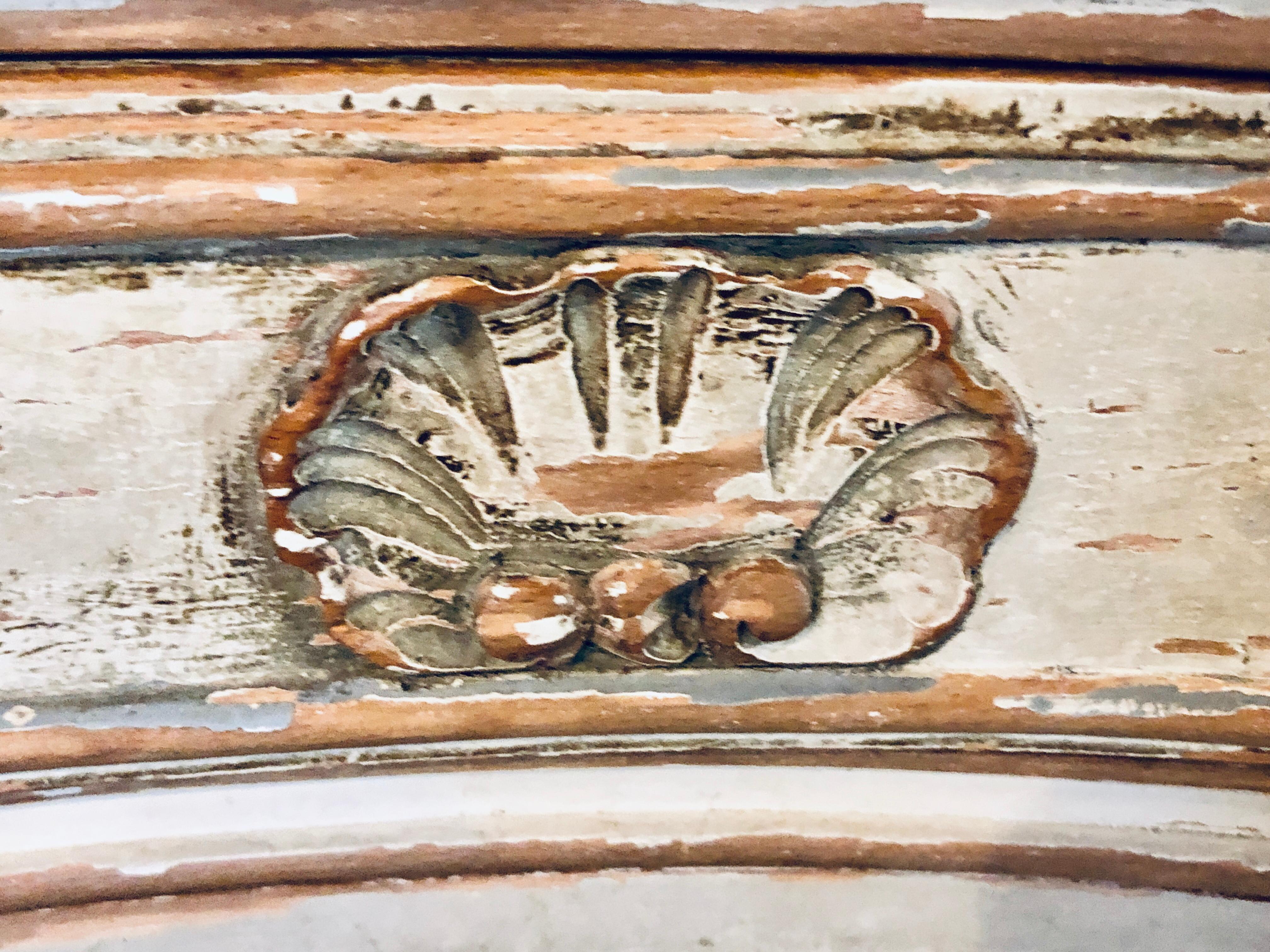 Distressed Pair of Louis XV Style Marble Top End Tables Bed/Night Side Stand 4