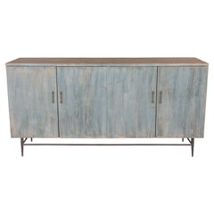 Distressed Patina Four Door Reeded Server