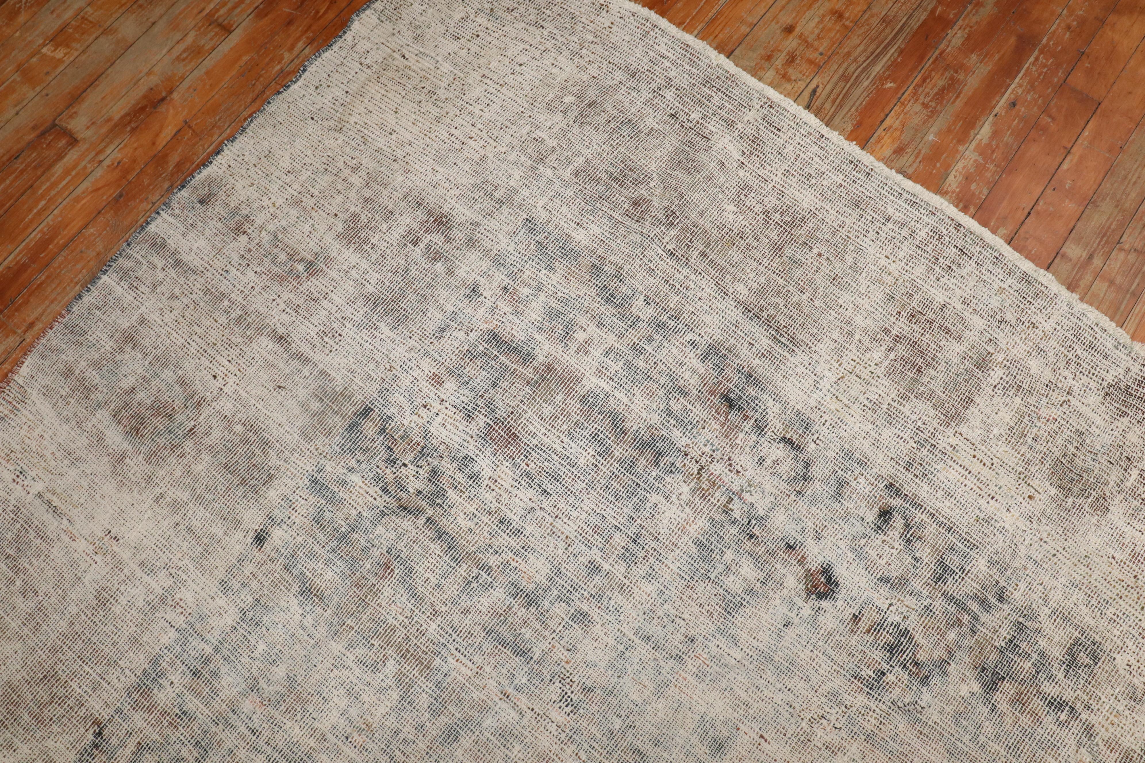 Hand-Knotted Distressed Persian Antique Persian Mahal Rug