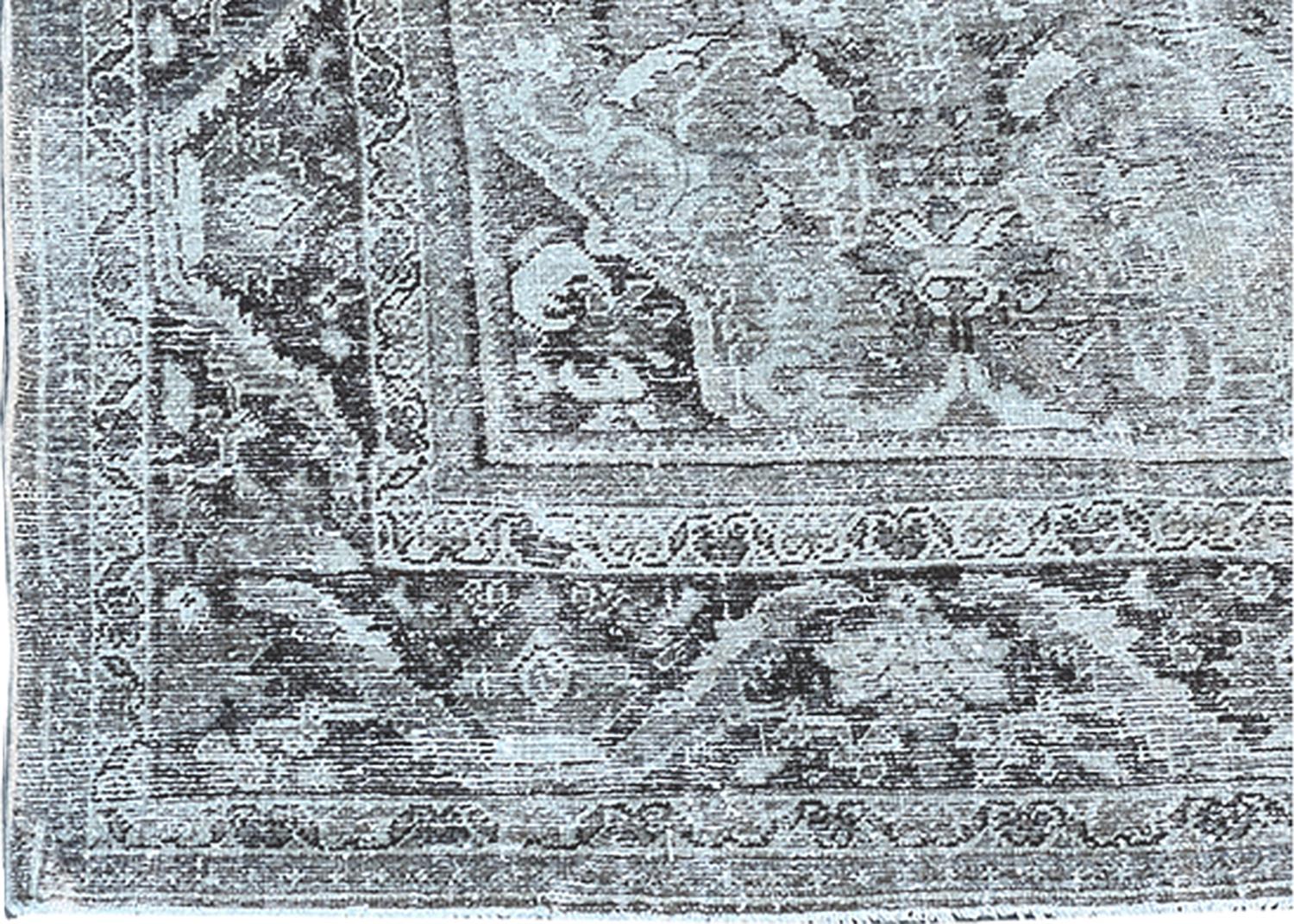 Tappeto persiano Mahal d'epoca, invecchiato, avorio, beige e marrone in vendita 1