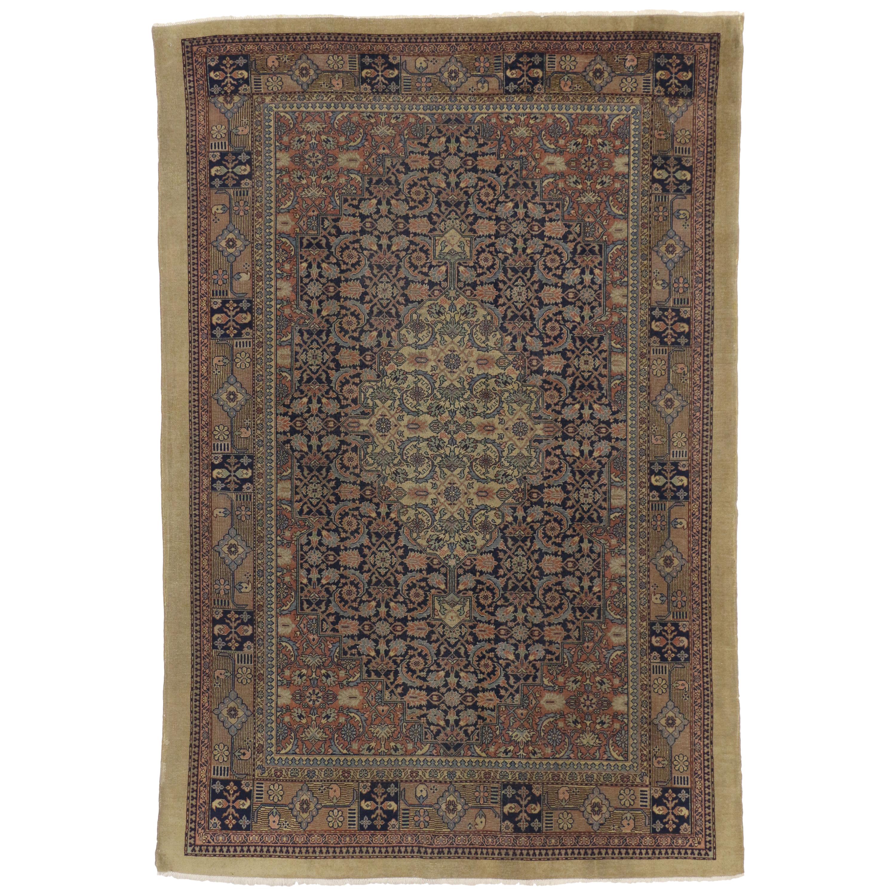 Distressed Persian Malayer Style Area Rug For Sale