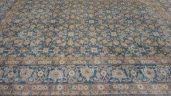 Distressed Persian Tabriz Blue Wool Rug 6'4''x9'7''
