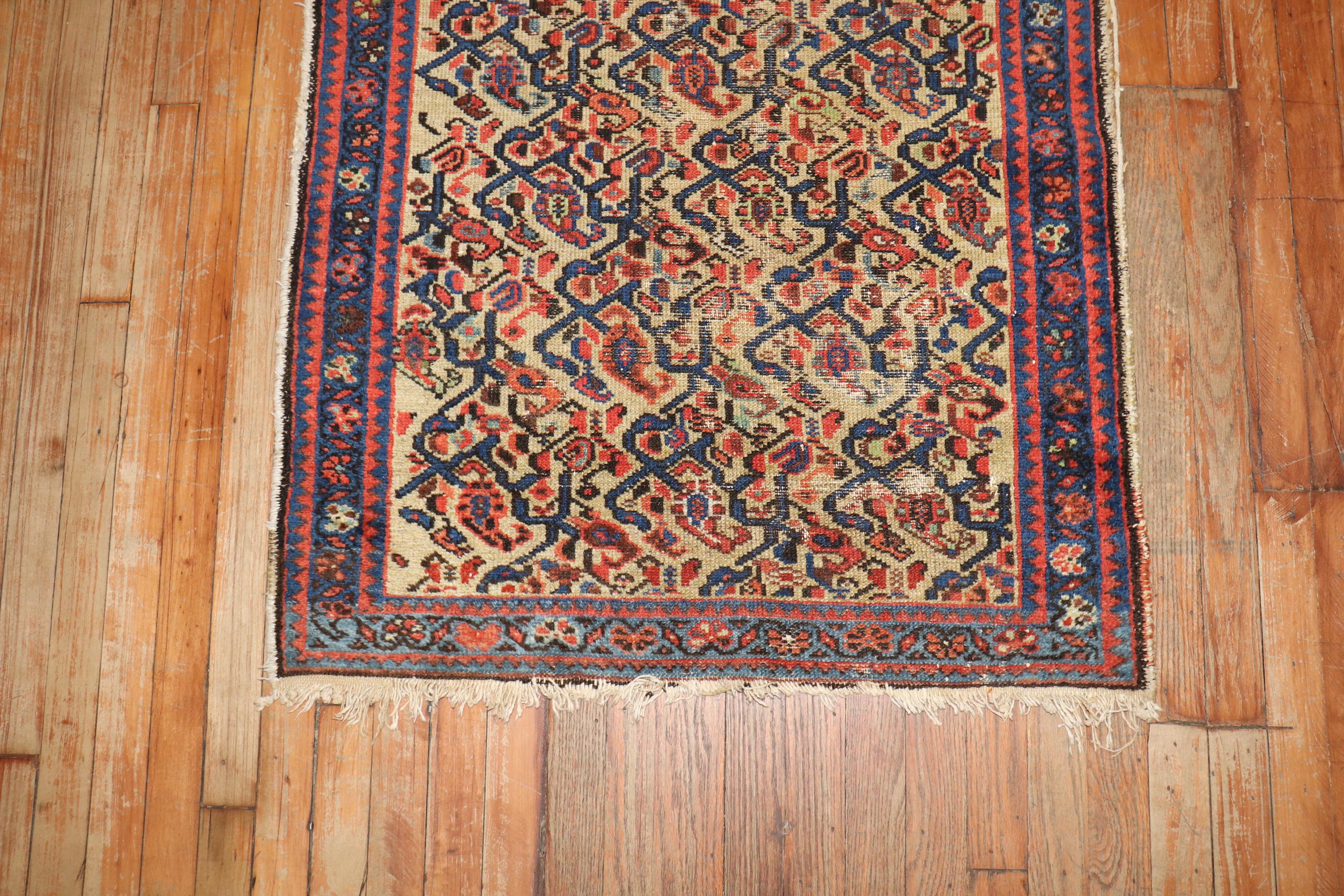 20th Century Distressed Persian Vintage Throw Rug For Sale