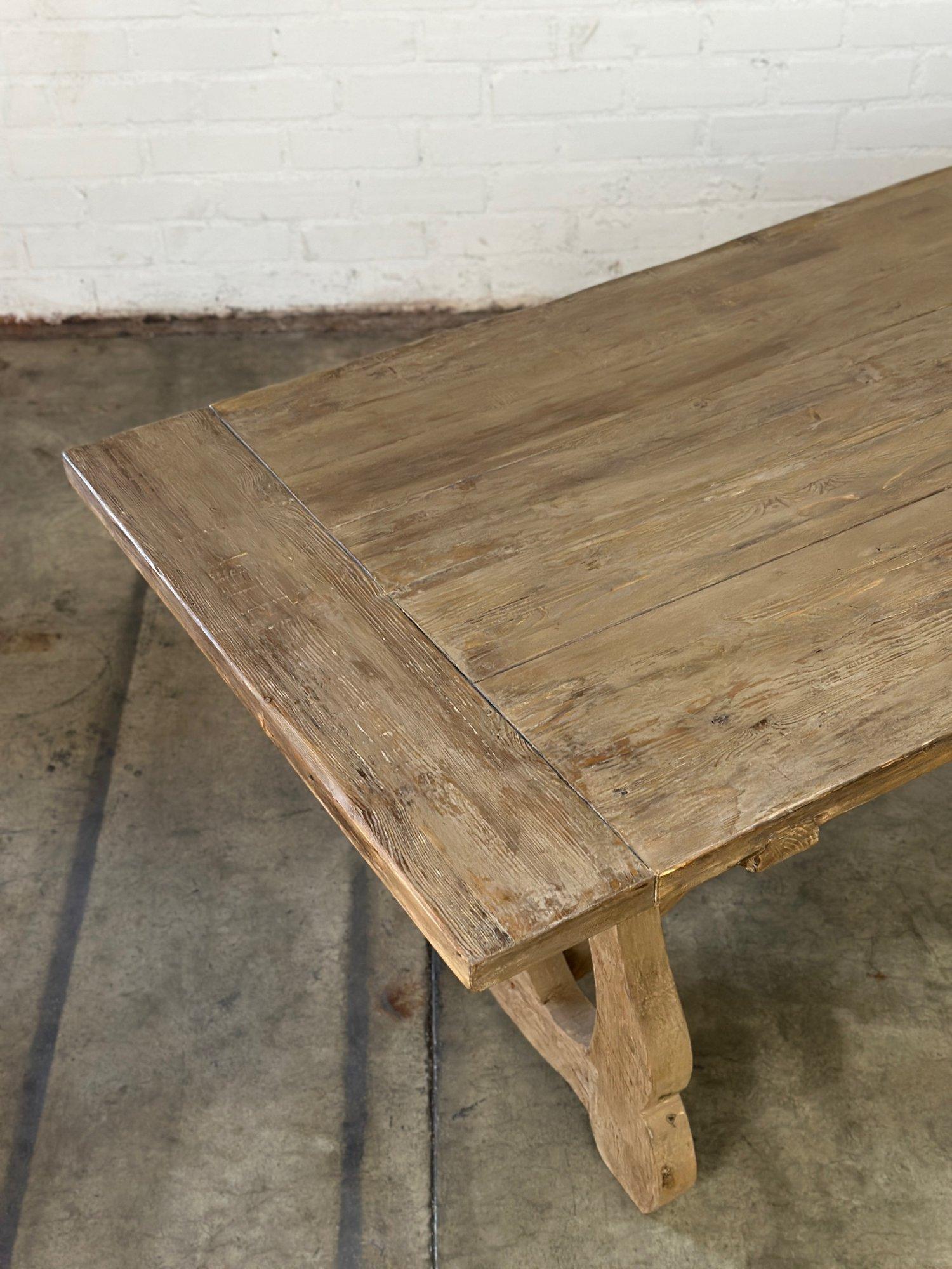 Distressed Reclaimed Pine Dining table For Sale 1
