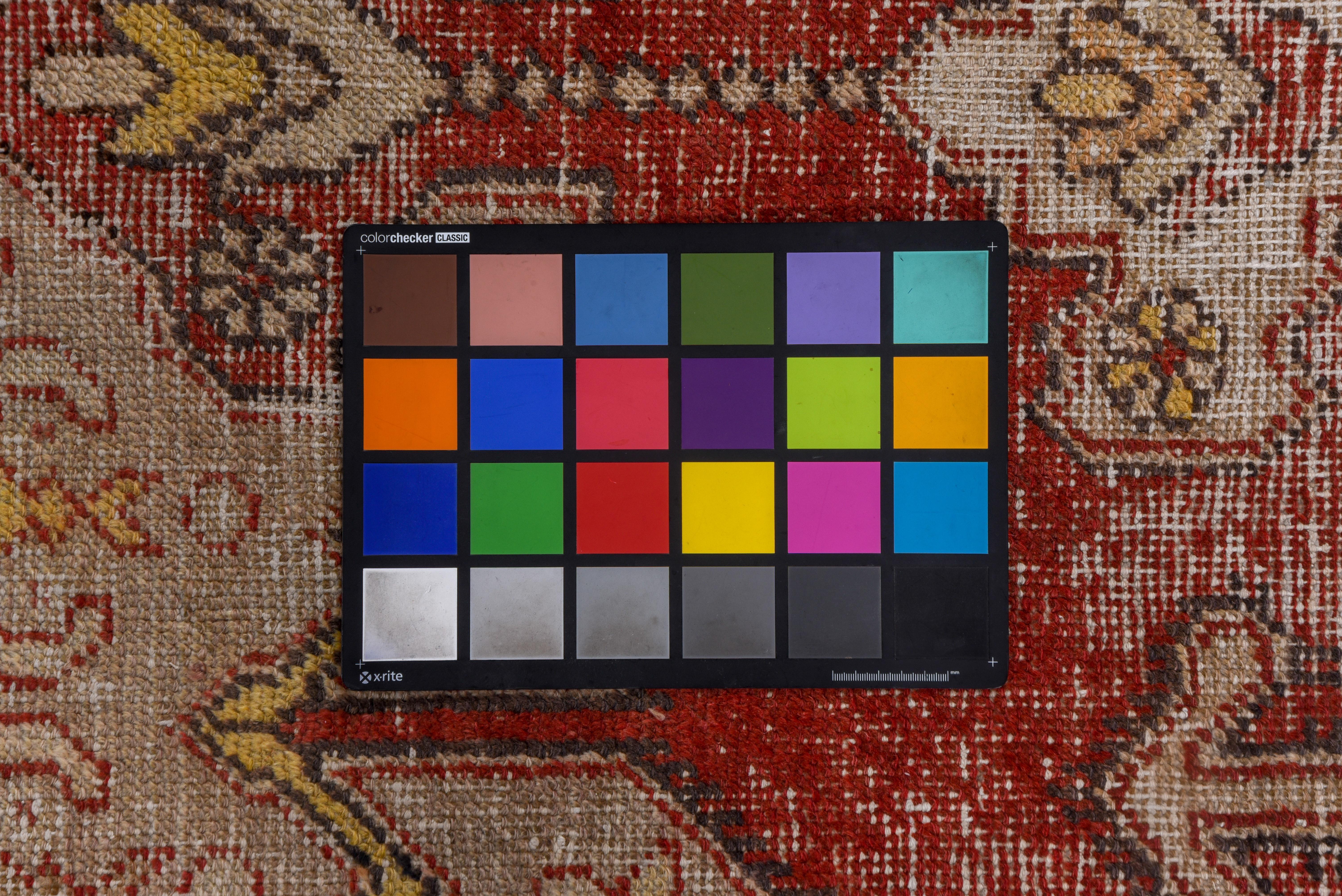 Distressed Red Oushak Rug, Red Field, Taupe Outer Field For Sale 1