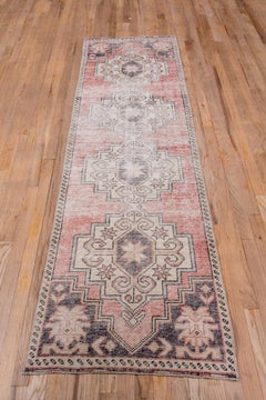 Distressed Red Oushak Runner