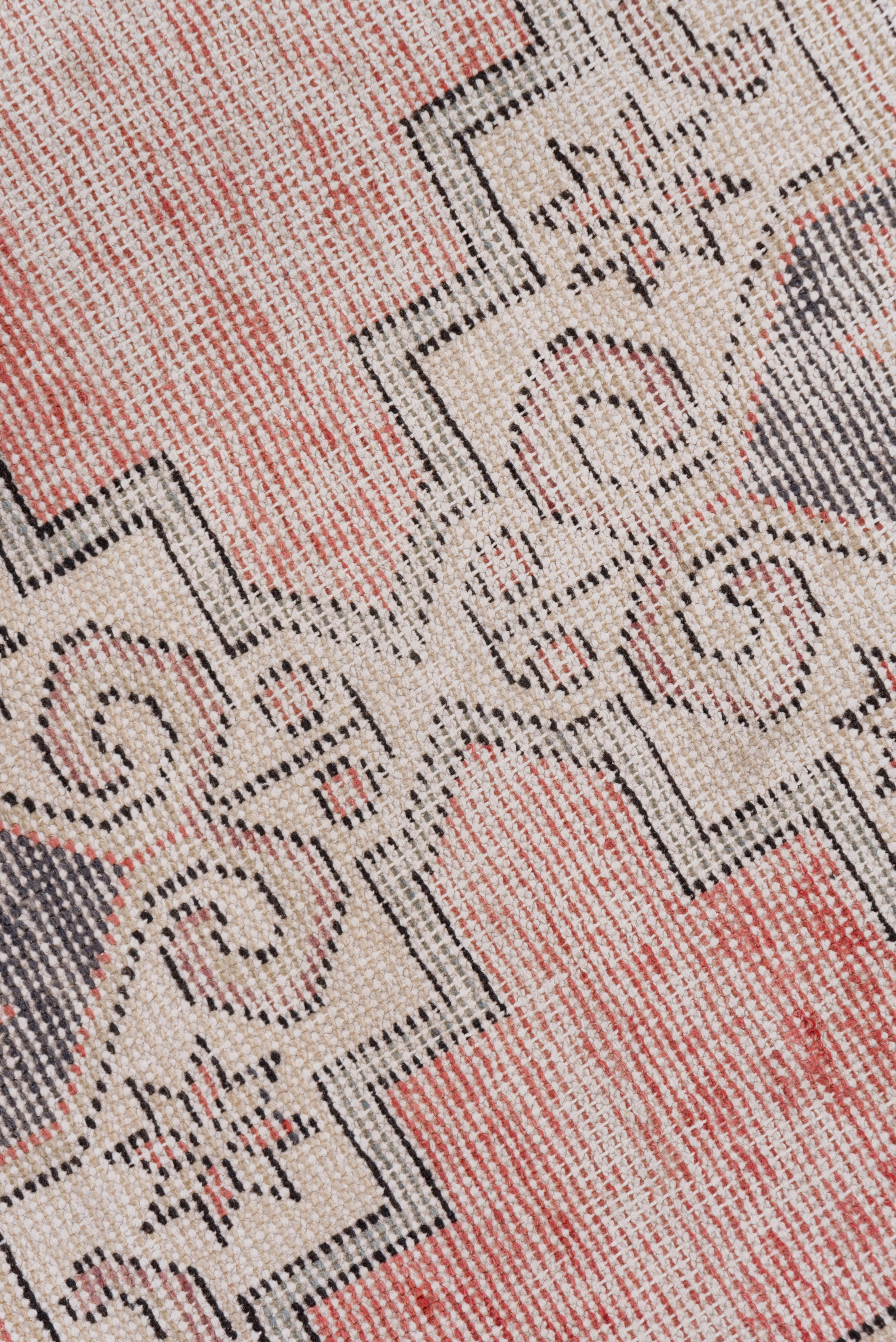 Hand-Knotted Distressed Red Oushak Runner
