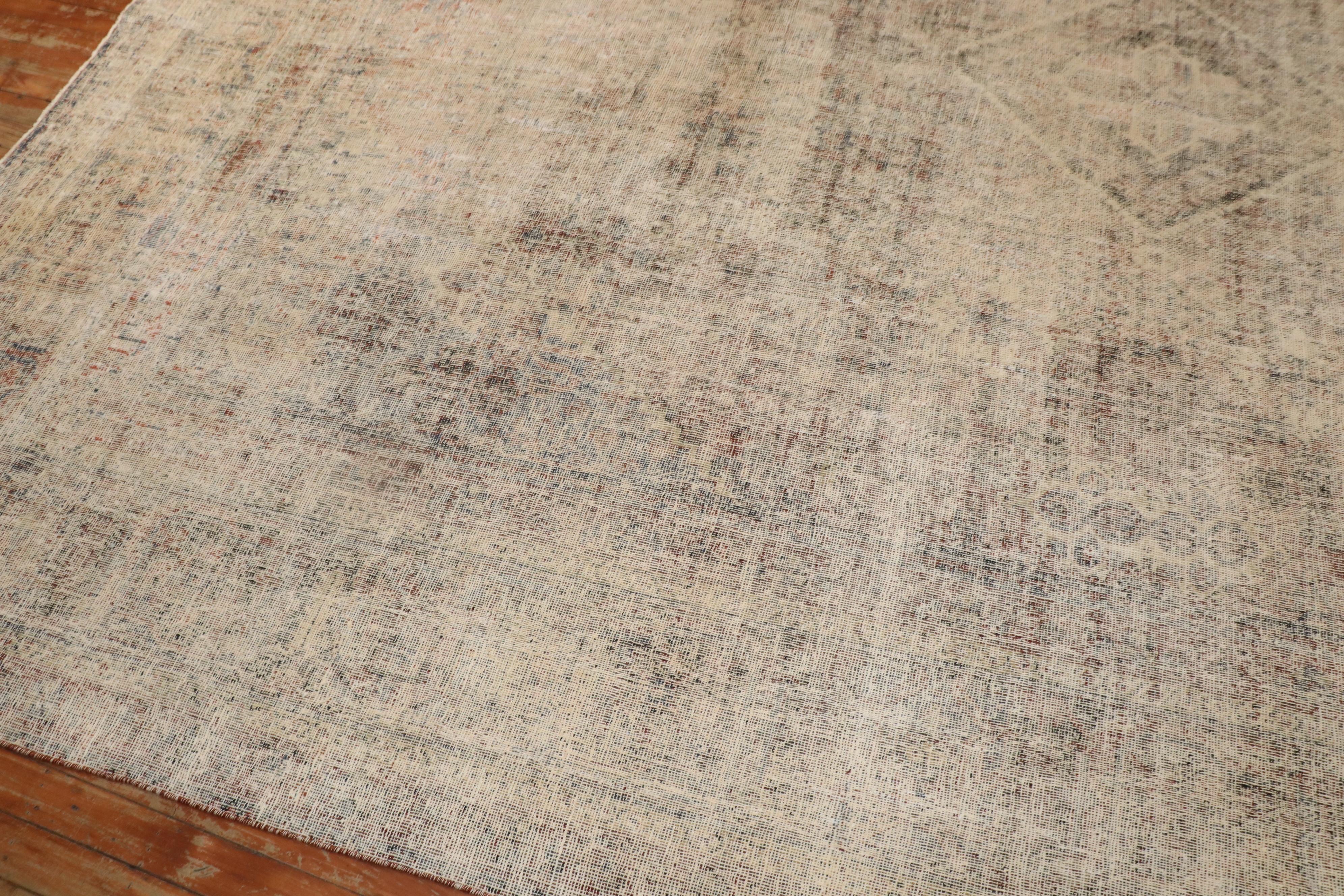 Distressed Room Size Persian Antique Rug 3