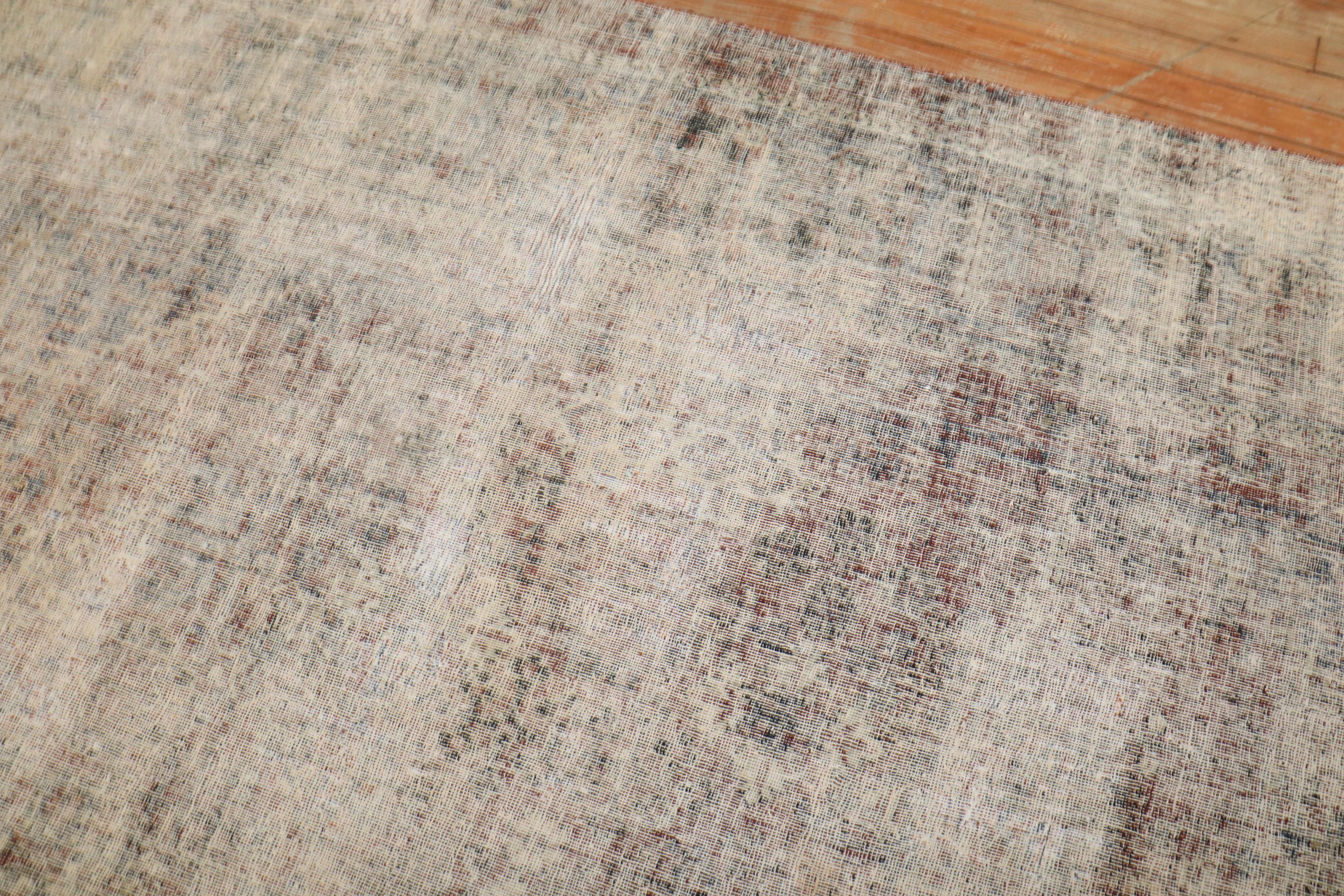 Distressed Room Size Persian Antique Rug 6