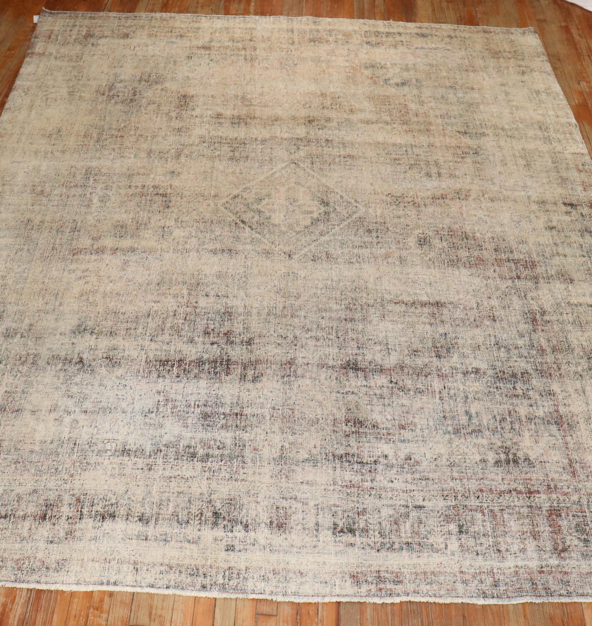 Distressed Room Size Persian Antique Rug 8