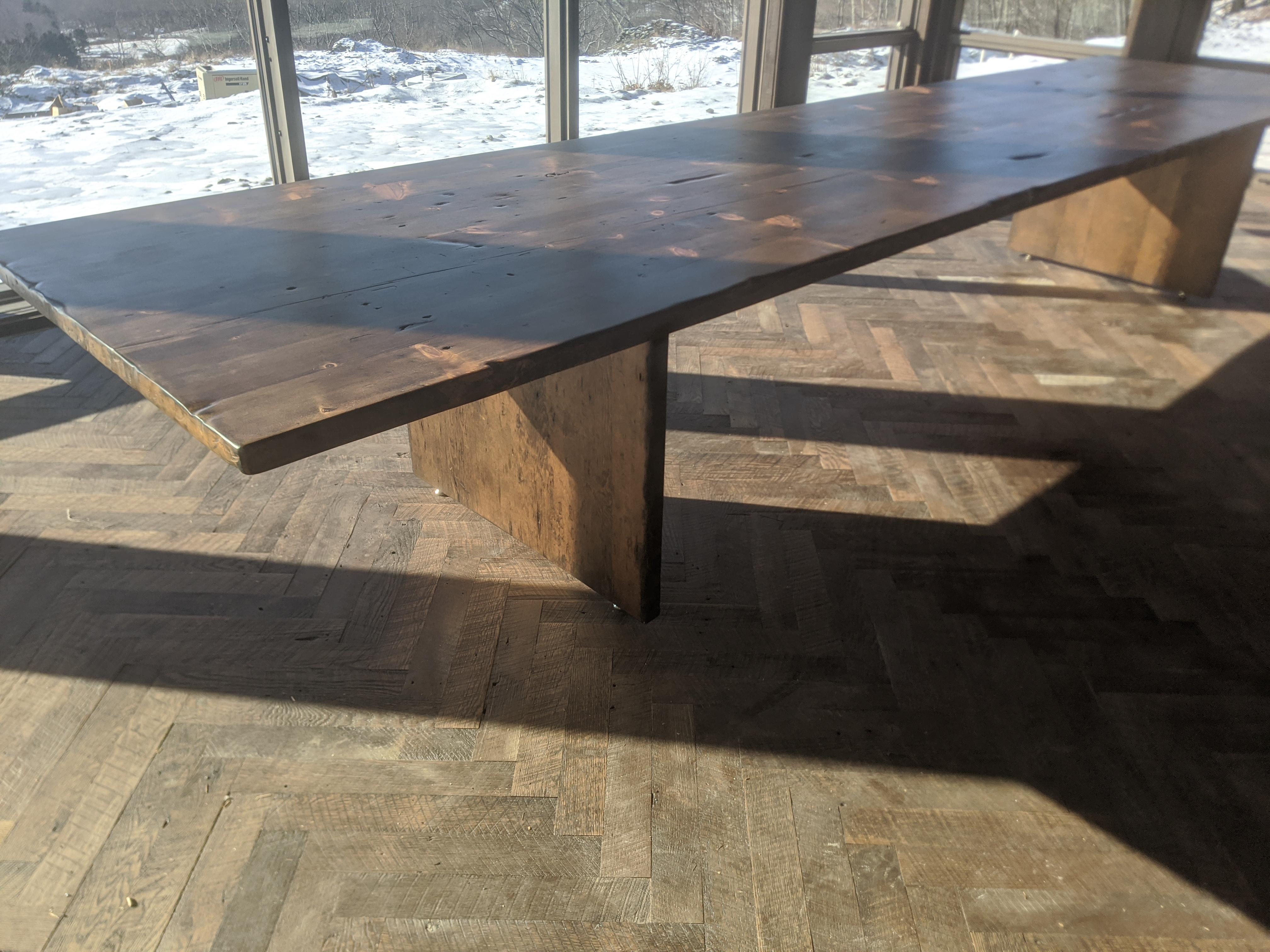 rustic reclaimed wood dining table