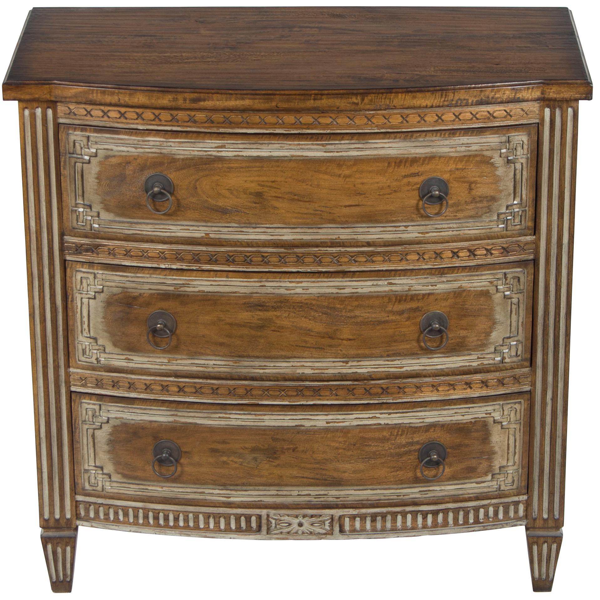 Distressed Rustic Three-Drawer Chest of Drawers Dresser For Sale