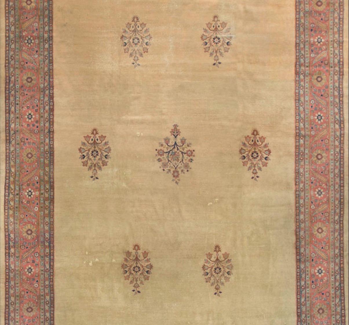 Distressed Shabby Chic Vintage Turkish Rug, circa 1940 12' x 18' In Distressed Condition For Sale In Secaucus, NJ